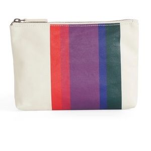 NWT Marine Layer Multi-Stripe Small Pouch & Pin